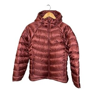 LL Bean Metallic 850 Down Hooded Coat M Petite Ultralight Puffer